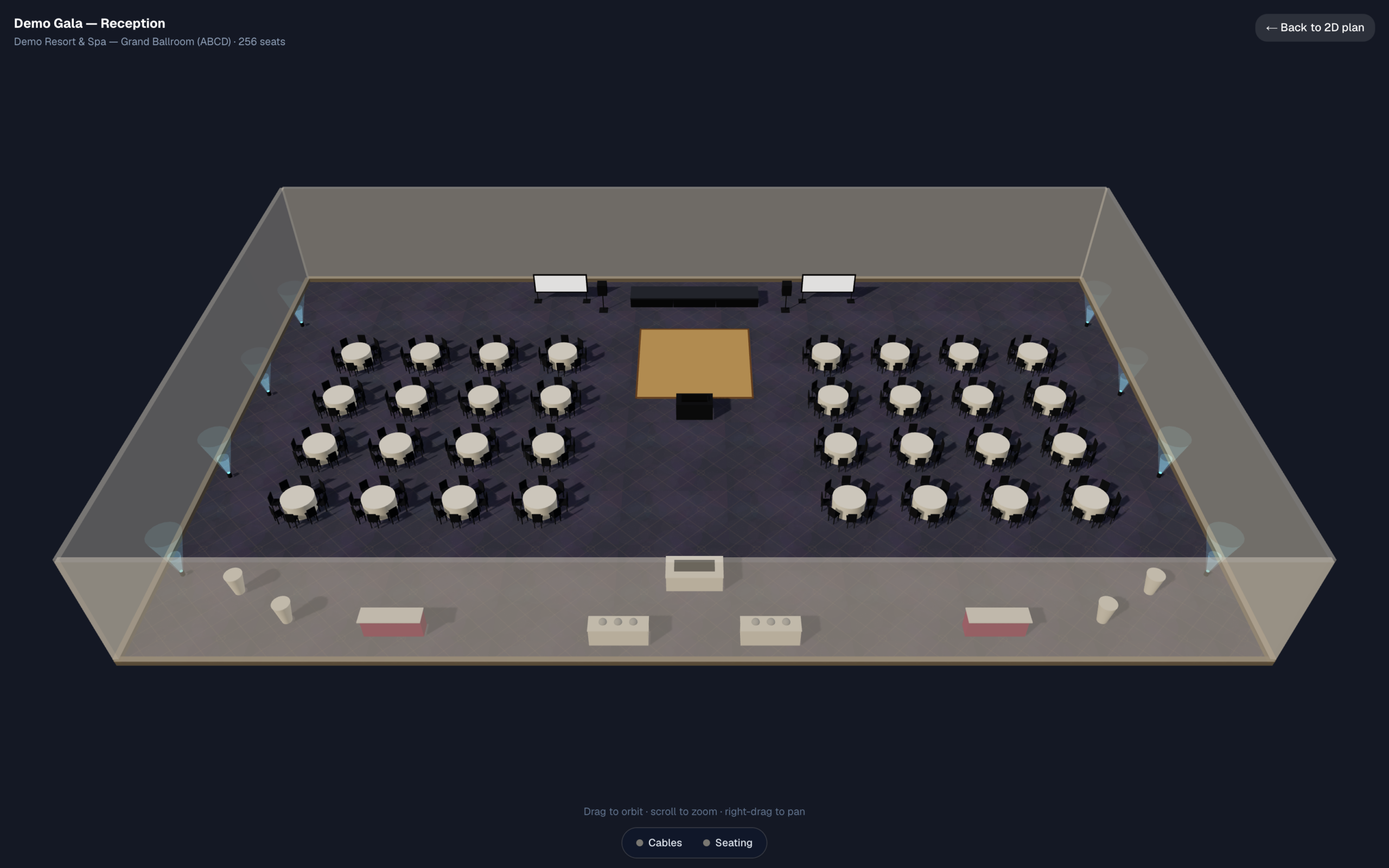 A shared EventDiagram link opened in 3D by a client, with no account and nothing installed